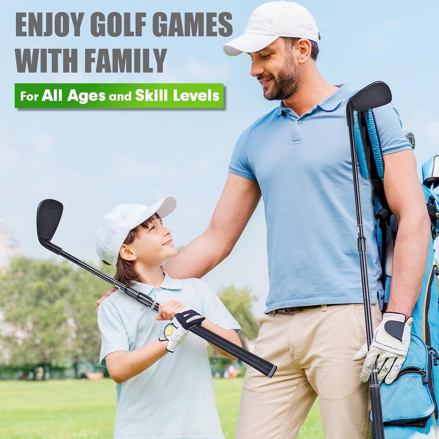 Golf Club Length Adjustable for Golf Bucket Backyard Game, Plastic Golf Clubs...