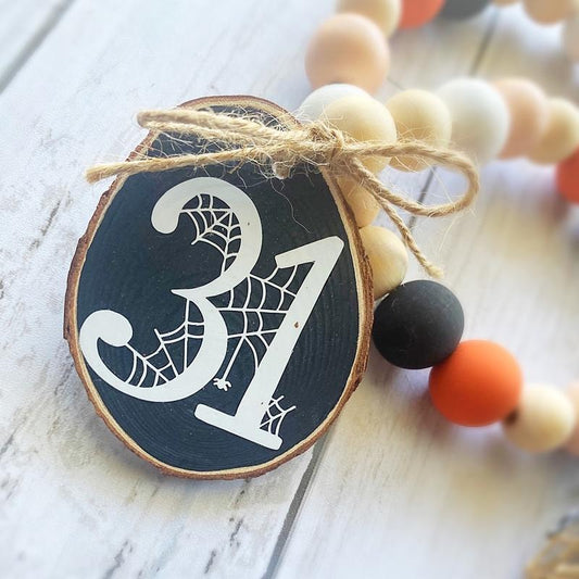 Halloween Farmhouse Beaded Garland, Halloween Decor, Ghost Decor, Halloween Beads
