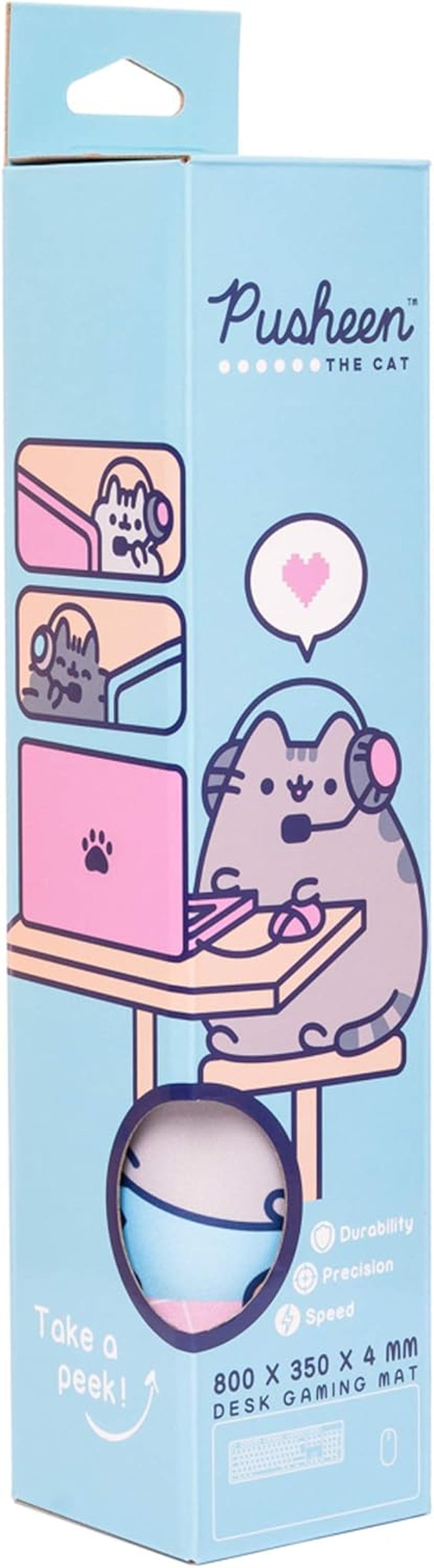 XXL Mouse Pad - Pusheen Gifts for Cat Lovers | Gaming Desk Mat 31.5 X 13.8 Inches, Non-Slip Rubber Keyboard & Mouse Mat Large | Gaming Gifts Gamer