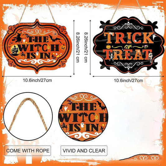 Halloween Hanging Sign, 2 Counts/Set Halloween Hanging Ornament, Halloween Decoration, Party Decoration, Home Decor, Room Decor