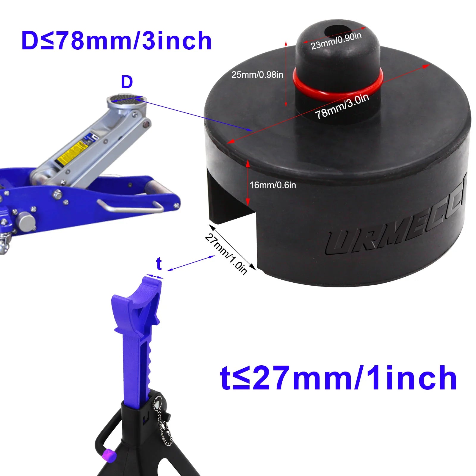 Dual-Use Car Rubber Pad Fits Lifting Jack & Jack Stand Adapter for Tesla Model 3 S X Y Tire Repair Tool Accessories Storage Box