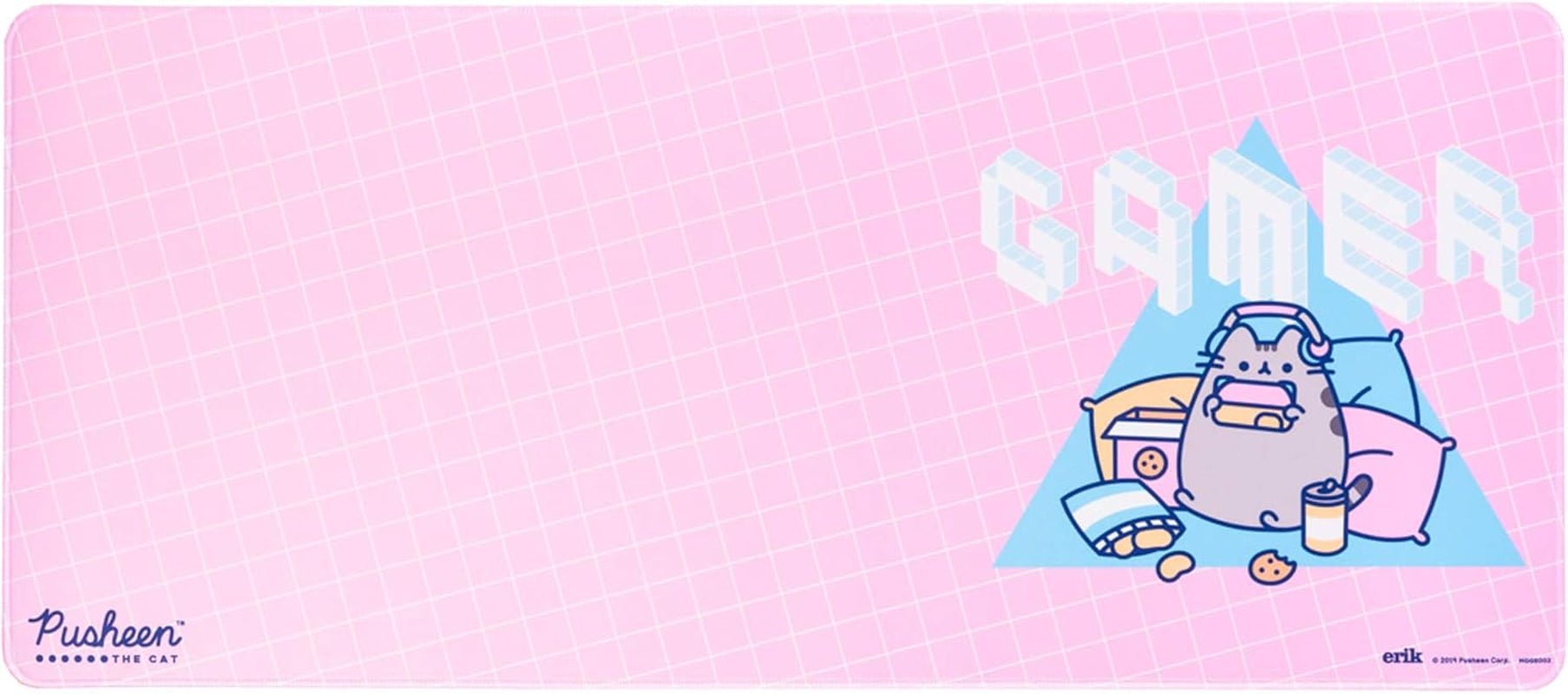 XXL Mouse Pad - Pusheen Gifts for Cat Lovers | Gaming Desk Mat 31.5 X 13.8 Inches, Non-Slip Rubber Keyboard & Mouse Mat Large | Gaming Gifts Gamer