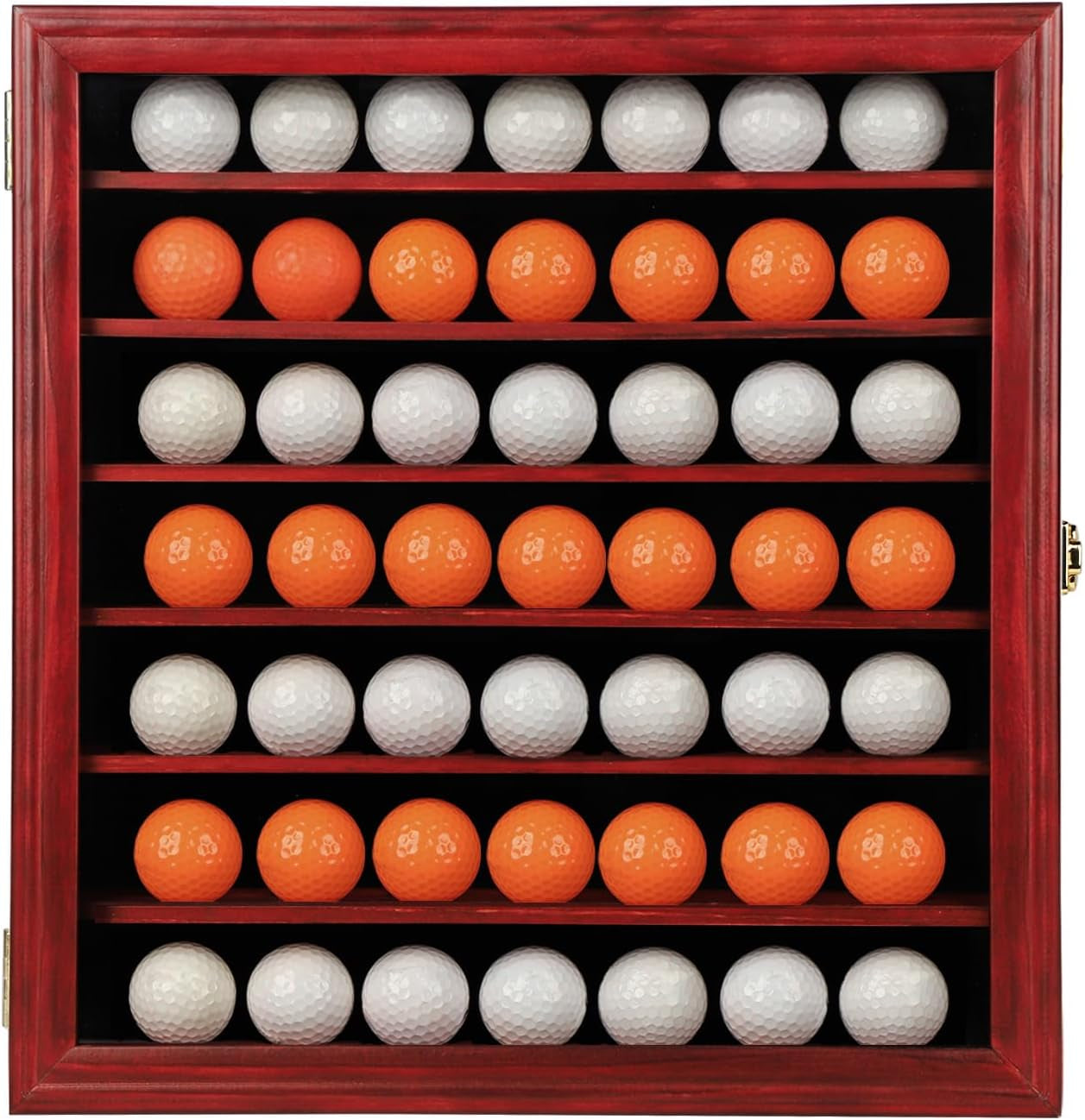 Golf Ball Display Case - Wall Mounted Holder with Glass Door, Ideal Gift for Golf Enthusiasts