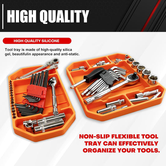 3 Piece Large Non-Slip Flexible Tool Tray,Silicone Rubber Tools Organizer,Non Slip Tool Holder Tray,Tool Organizer,Tool Storage,Tool Holder,Tool Mats