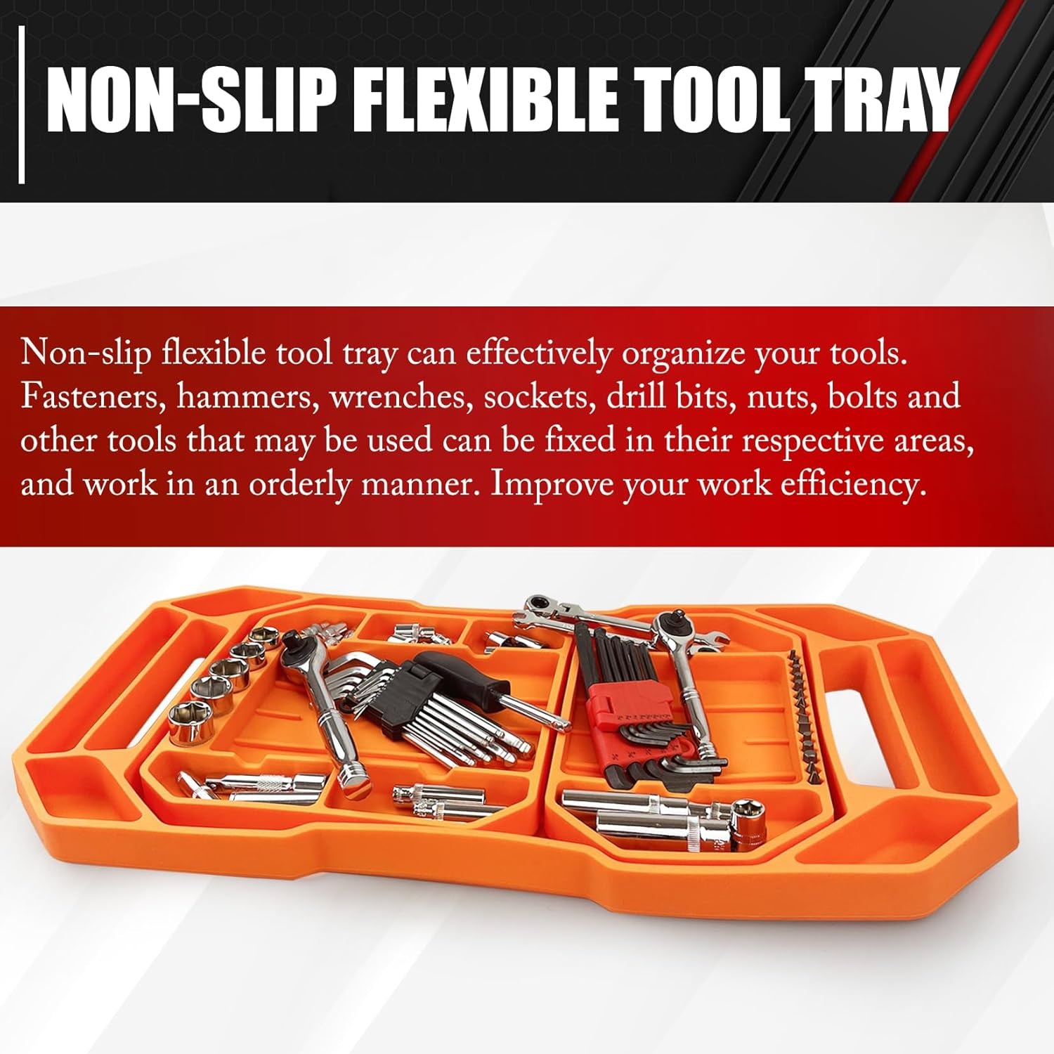 3 Piece Large Non-Slip Flexible Tool Tray,Silicone Rubber Tools Organizer,Non Slip Tool Holder Tray,Tool Organizer,Tool Storage,Tool Holder,Tool Mats