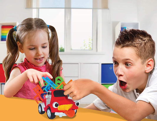 Pick-Up Pete | the Ultimate Chair Stacking Game! Perfect for Remote Family Home Entertainment, Stack Colorful Chairs on Pete the Motorized Pick-Up Truck