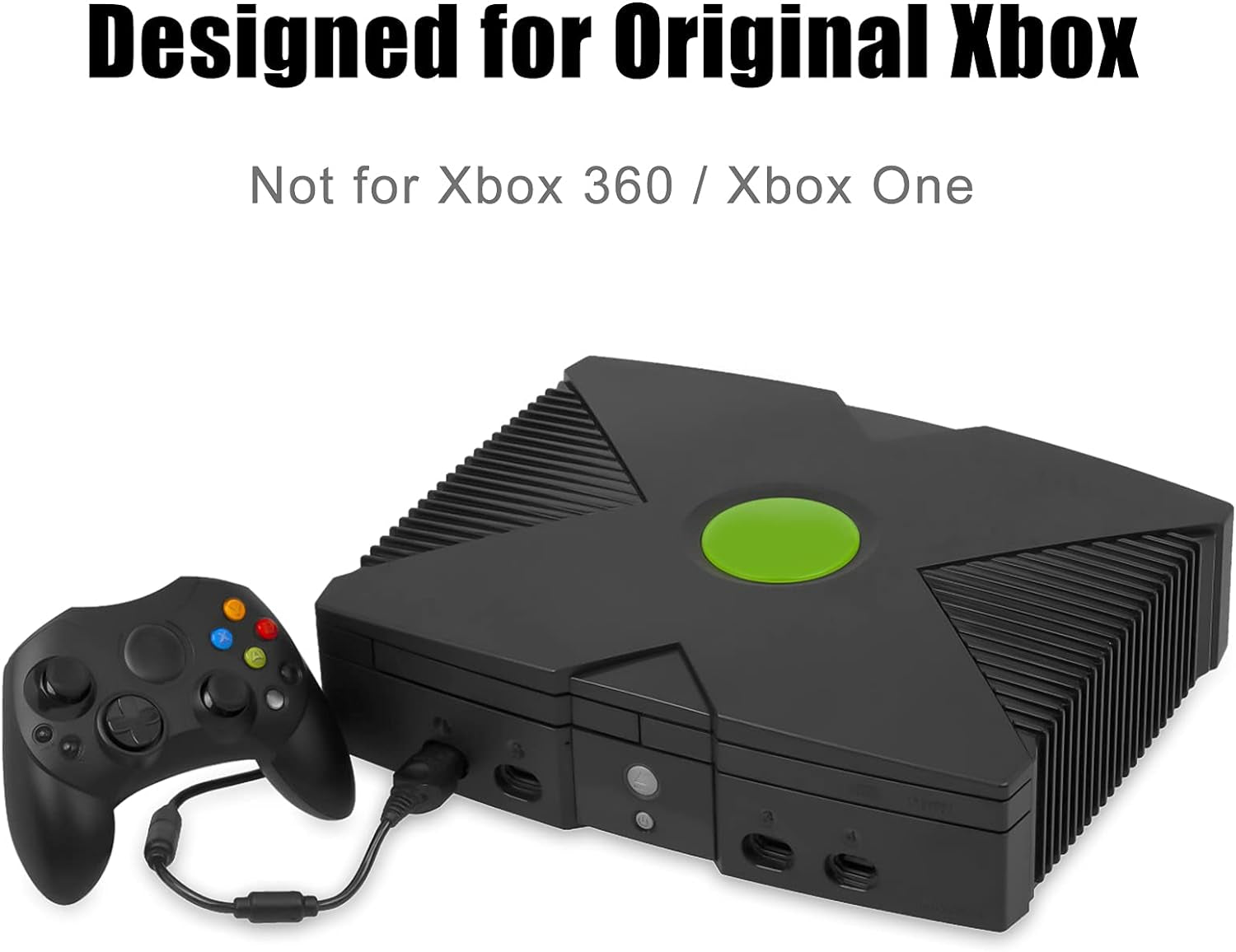 Yioone Controller Replacement for Xbox Controller S-Type/Original Xbox Controller,Classic Controller Compatible with Original Xbox Console(Pack of 2,Black and Ruby Red)