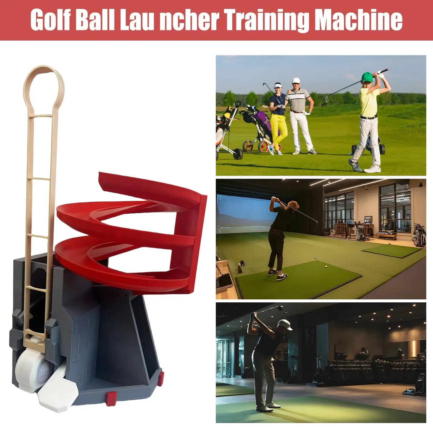 Automatic Golf Ball Tee up Machine Golf Ball Dispenser Golf Swing Training Launcher Non-Powered Golf Simulator for Golf Training