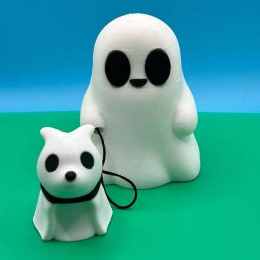 Cute Ghosts with Ghost Pets 3D Printed Figurines