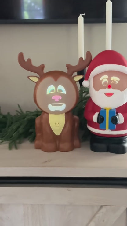 Talking Animated Blink Snowman or Elk With Light Up Eyes And Playful Voice For Holiday Home Table Centerpiece Gift Christmas Decorations